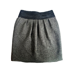 Armani Collezioni Womens Black Satin Pleated Skirt Black Size 4 Pockets Italy